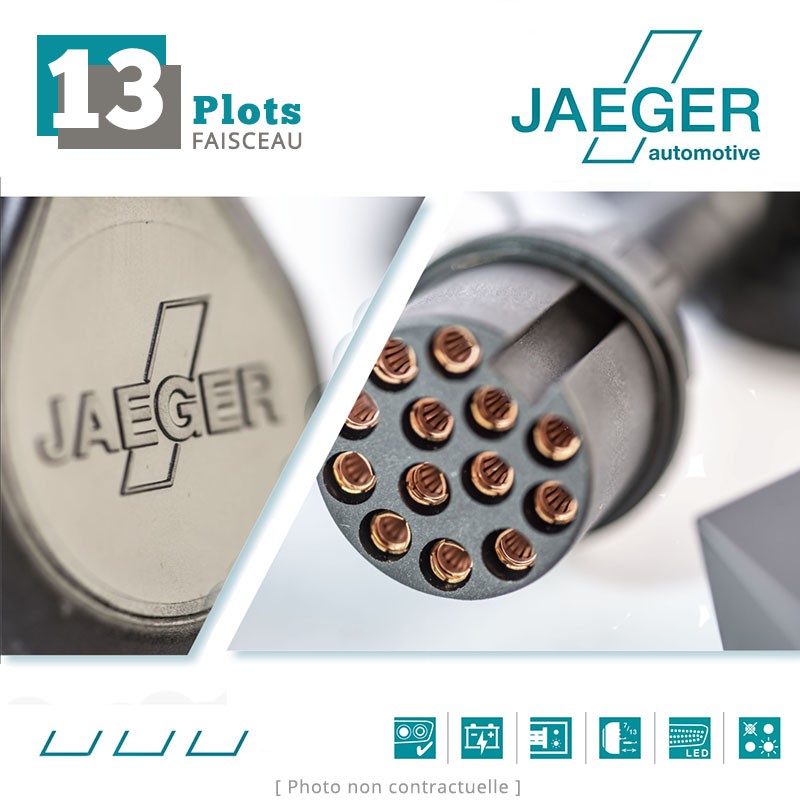 Faisceau attache remorque 13 broches spécifique Volvo XC60 (10/2017 - ) JAEGER 21260523