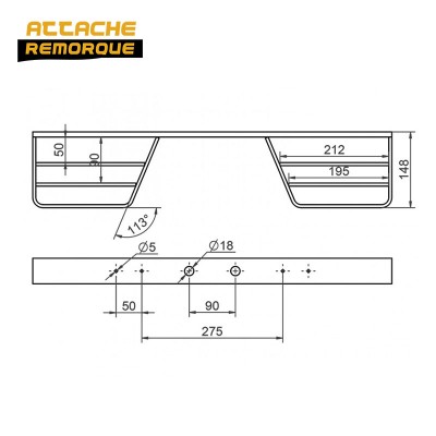 Marche Pied sur Attelage pour Utilitaire (Zingué) Attache Remorque ARMP346