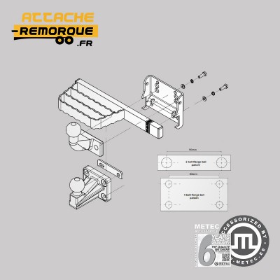 Marchepied compact pour Utilitaires, 4x4, Fourgons et Pick-Up METEC M888422