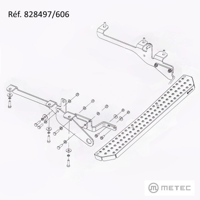 Marche-pied arrière pour Renault MASTER 3 (2010 - ) METEC 828497/606