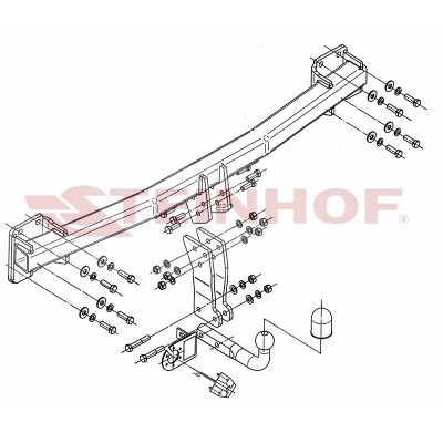 Attelage fixe pour Volkswagen TOUAREG 1 (2002 - 2010) STEINHOF A-092