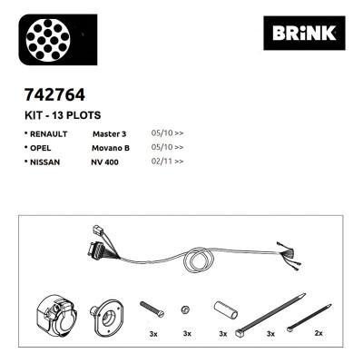 Faisceau BRINK 13 plots spécifique Renault MASTER 3 (FV) (4/2010 - 9/2021) BRINK  742764