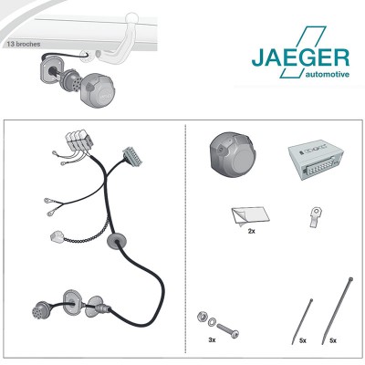 Faisceau 13 broches spécifique Land Rover RANGE ROVER Velar Type L560 (2021 - ) JAEGER 21500679