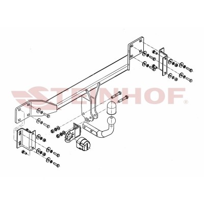 Attelage pour BMW Série 5 (E61) Break (7/2004 - 9/2010) STEINHOF B-055