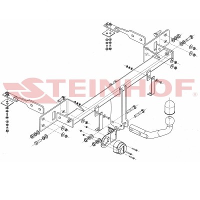 Attelage pour Fiat PANDA III 4X4 (2012 - ) STEINHOF F-150