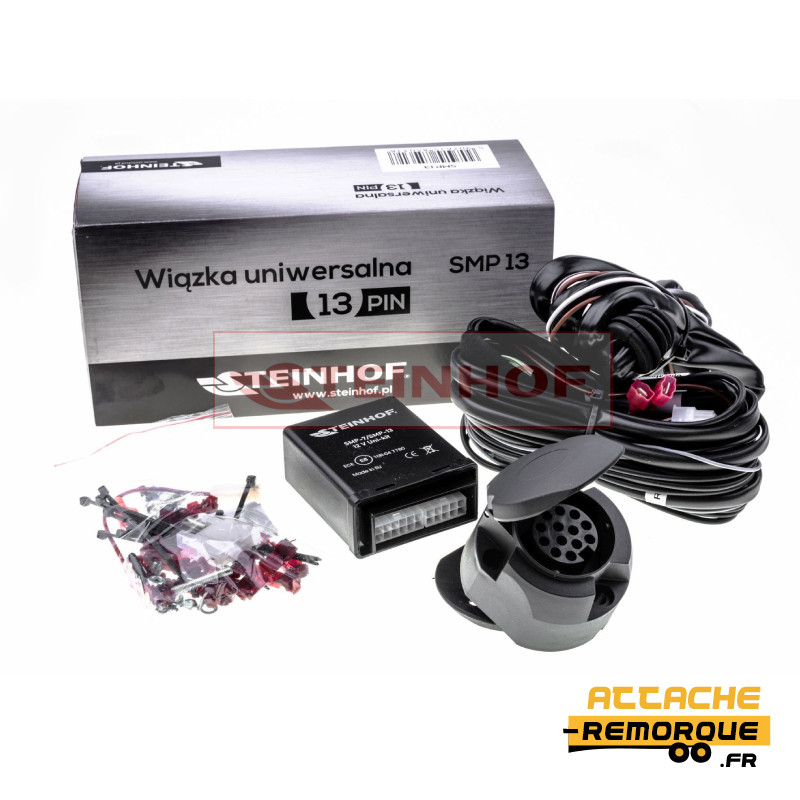 Faisceau universel 13 broches pour remorque, caravane et porte-vélos