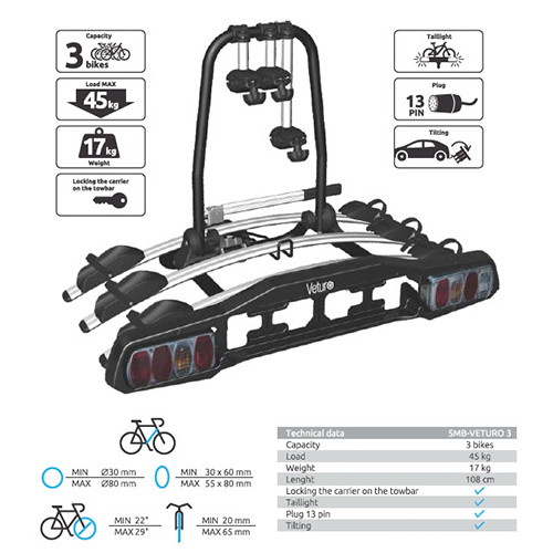 Porte vélos plateforme sur Attelage Steinhof - Veturo 3